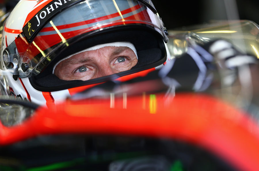Jenson Button in the McLaren cockpit