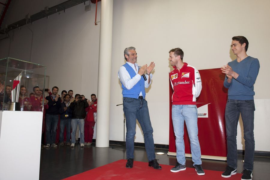 Sebastian Vettel takes Malaysia trophy back to Maranello