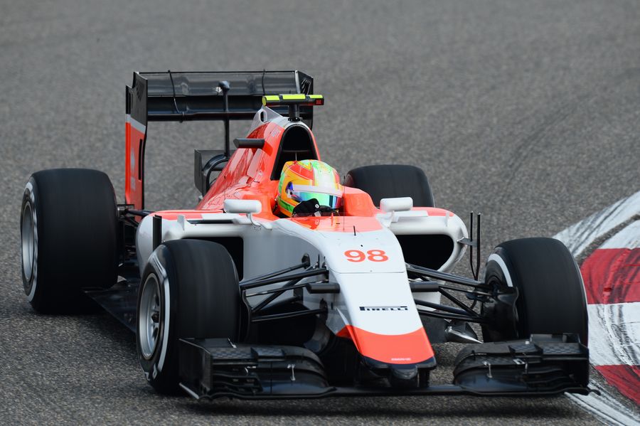 Roberto Merhi on track in the Manor