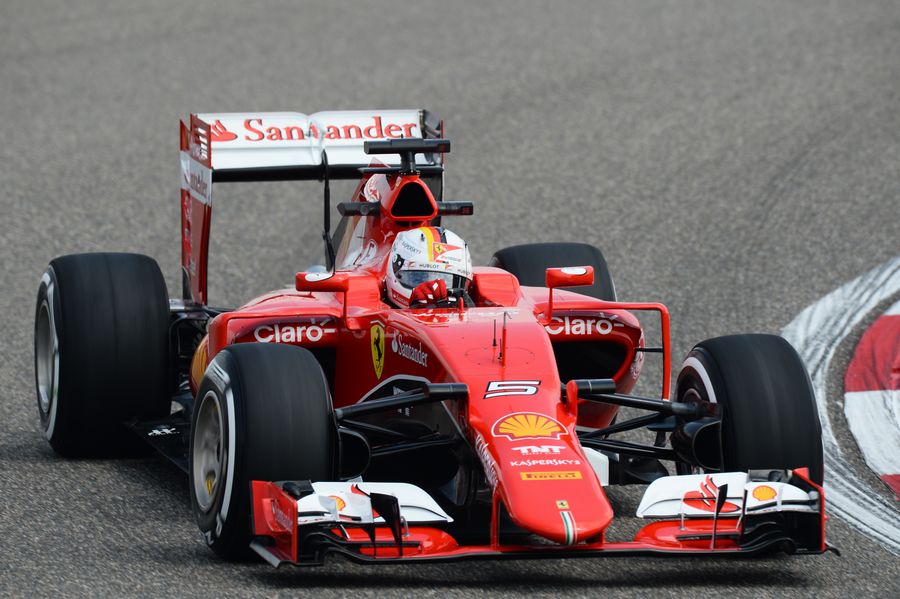 Sebastian Vettel on the medium tyre