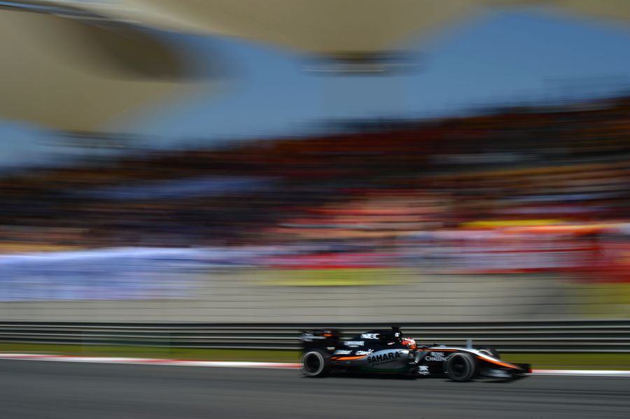 Nico Hulkenberg puts the VJM08 through its paces on Saturday morning