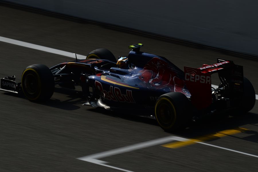 Carlos Sainz on track in the Toro Rosso STR10