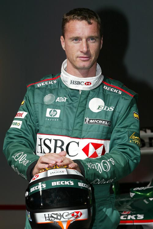 Eddie Irvine's team shot for Jaguar in 2002