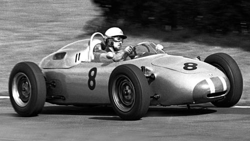 Jo Bonnier in action for Porsche at the 1961 British Grand Prix