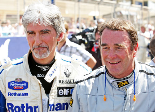 Damon Hill and Nigel Mansell at the champions parade