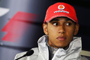 Lewis Hamilton at a press conference in Shanghai