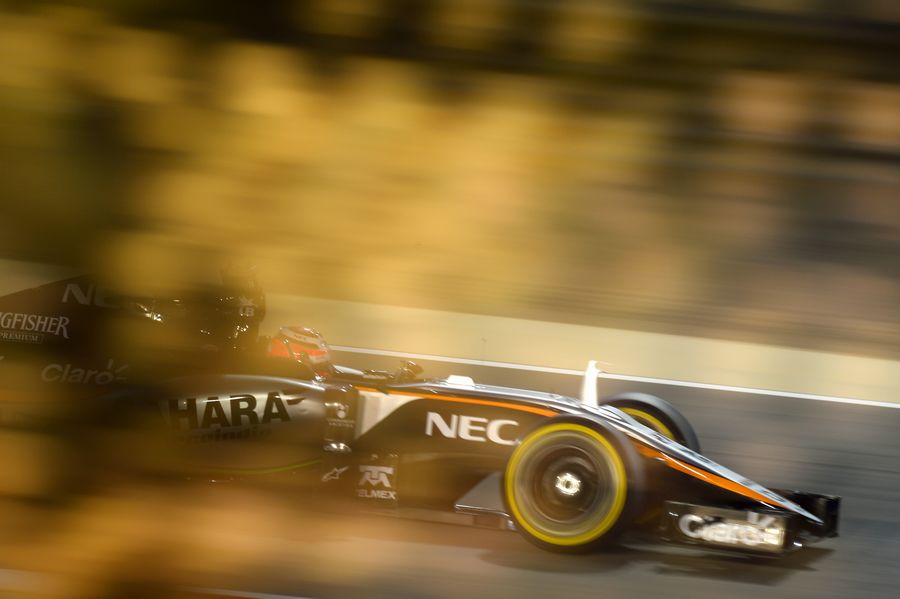 Nico Hulkenberg on track in the Froce India