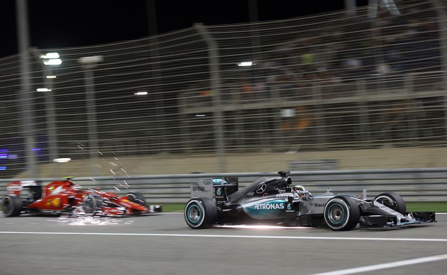 Lewis Hamilton passes Kimi Raikkonen