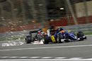 Felipe Nasr leads Fernando Alonso