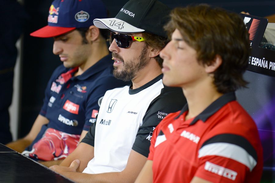 Spanish F1 drivers attend the press conference ahead of home race