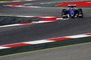 Felipe Nasr puts the C34 through its paces on Friday morning
