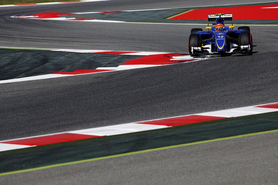 Felipe Nasr puts the C34 through its paces on Friday morning