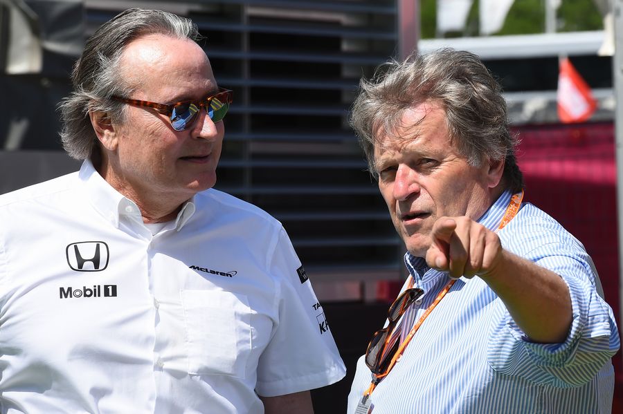 McLaren team owner Mansour Ojjeh and Norbert Haug 
