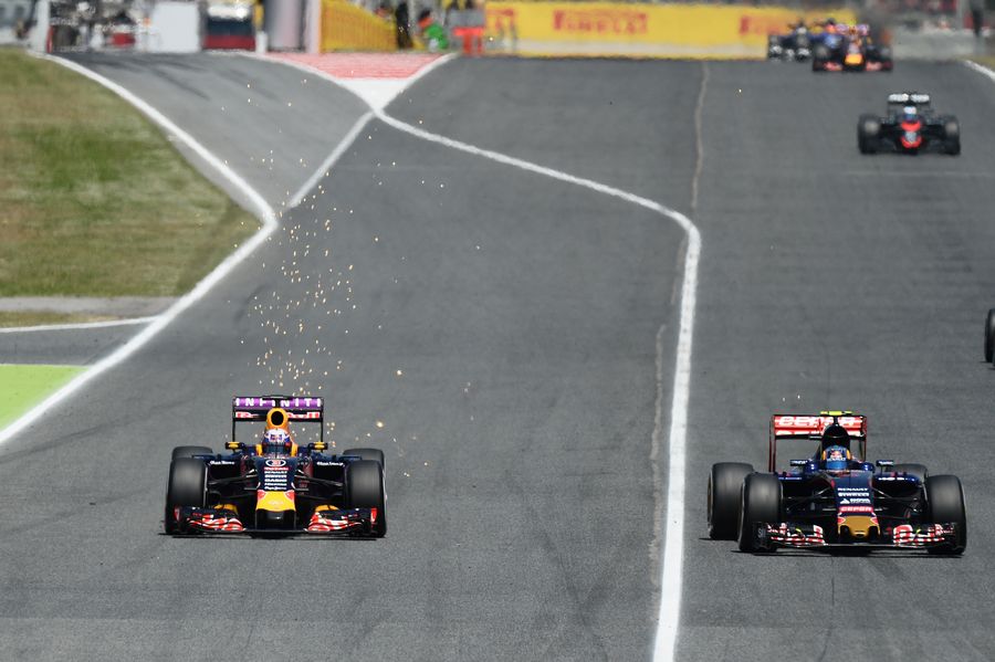 Daniel Ricciardo and Carlos Sainz side by side