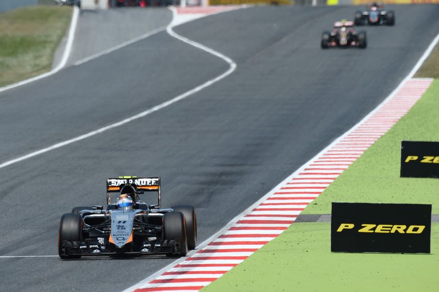 Sergio Perez on track 