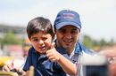 Felipe Massa poses with son Felipinho Massa