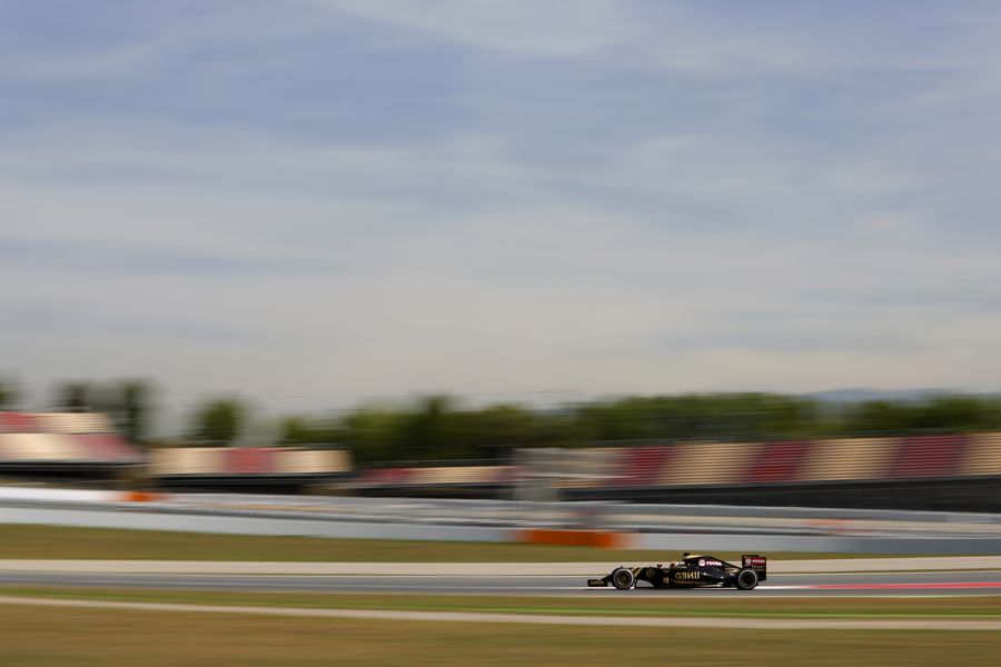 Pastor Maldonado on track in the Lotus E23