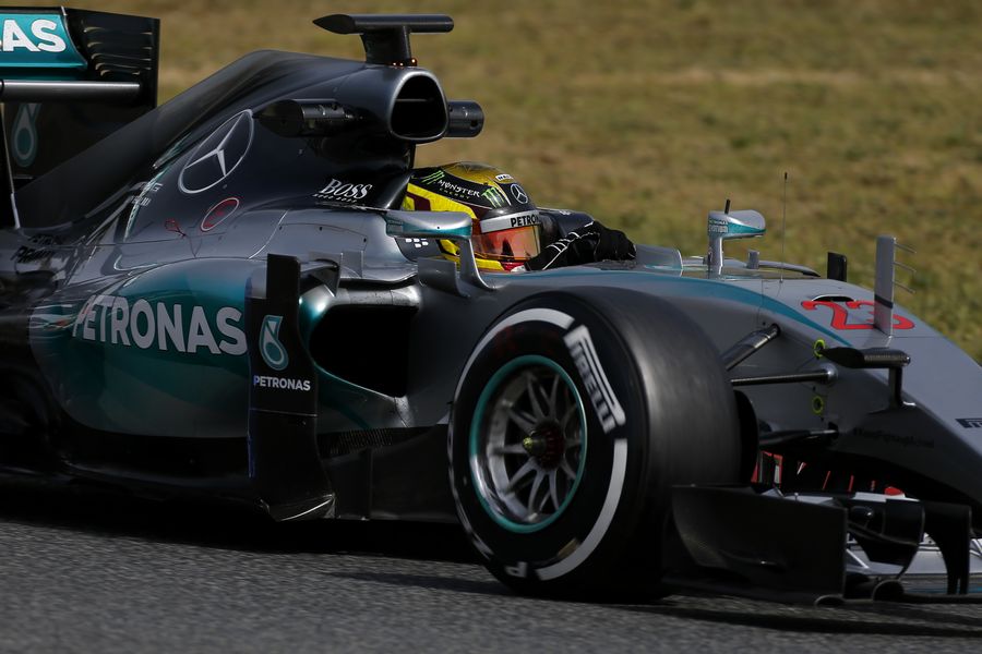Pascal Wehrlein on track in the Mercedes W06