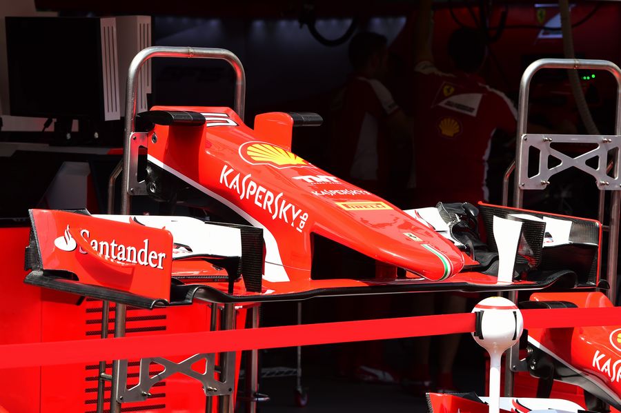 The front wing detail of the Ferrari SF15-T