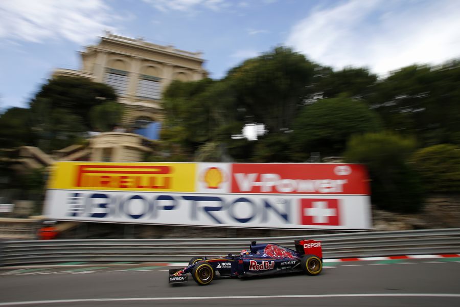 Max Verstappen on track in the Toro Rosso