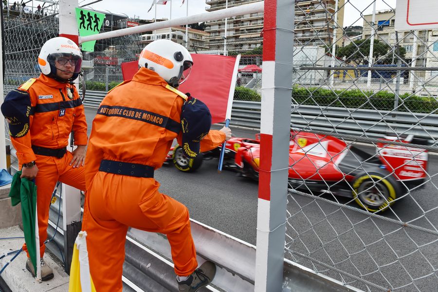Marshals wave the Red Flag