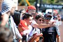 Sergio Perez poses for a selfie with the fans