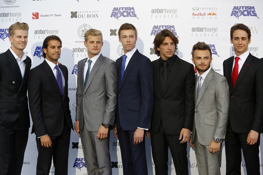 F1 drivers ahead of the Amber Lounge Fashion Show in Monaco
