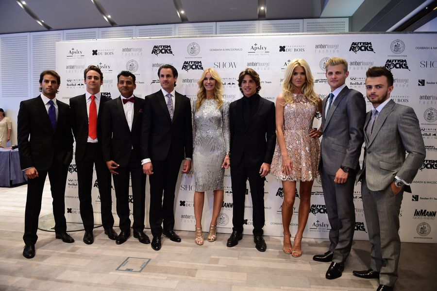 Drivers line-up at the Amber Lounge Fashion Event in Monaco