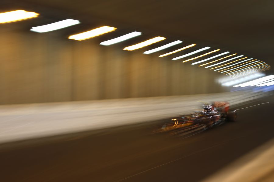Carlos Sainz blasts through the tunnel