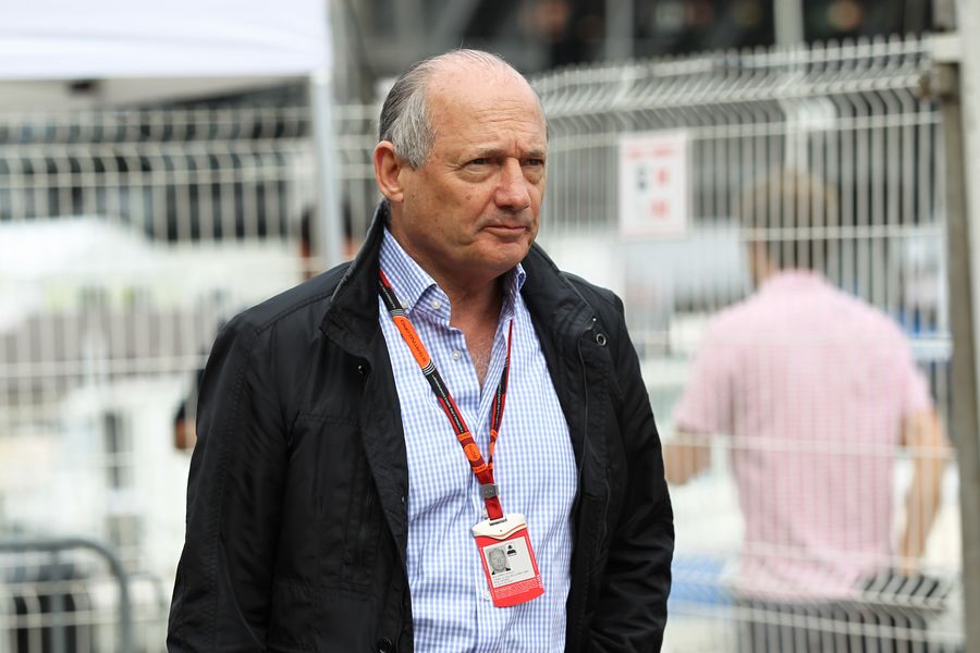 Ron Dennis arrives the paddock on qualifying day