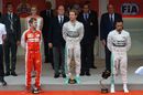 Lewis Hamilton, Nico Rosberg and Sebastian Vettel on the podium