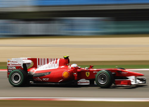 Fernando Alonso on the pace in the Ferrari