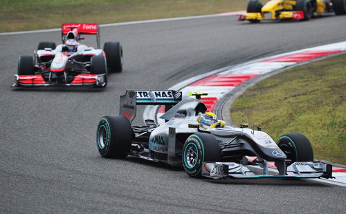 Nico Rosberg leads Jenson Button