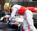 Lewis Hamilton congratulates Jenson Button