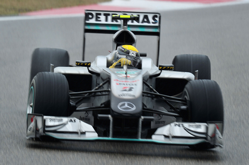 Nico Rosberg on his way to a third-place finish