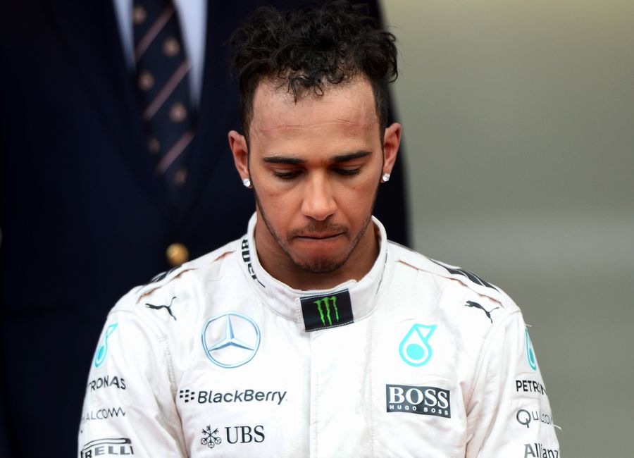 Lewis Hamilton shows his disappointment after misjudgment of the last pit stop