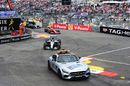 Safety car leads the field