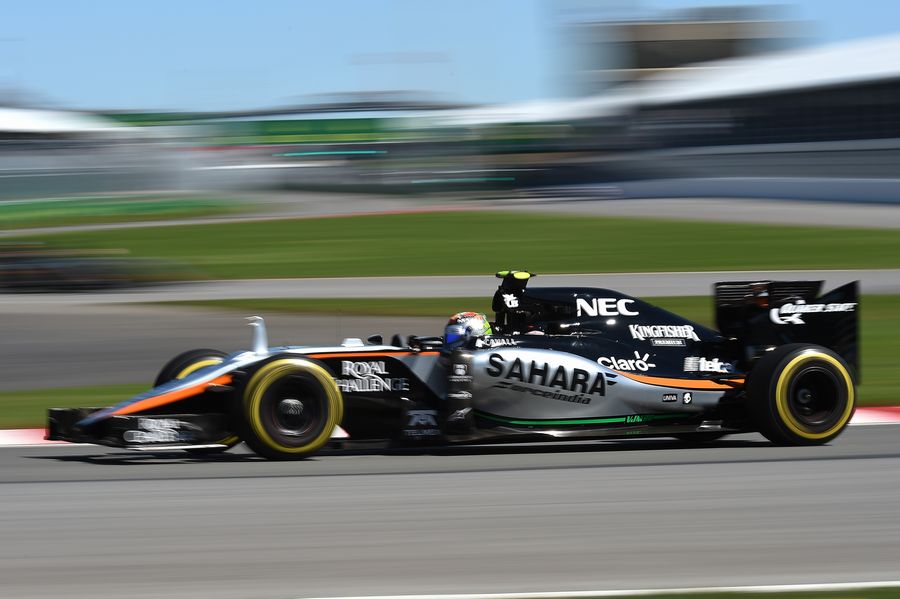 Sergio Perez on track