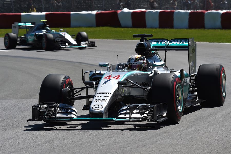 Lewis Hamilton leads teammate Nico Rosberg