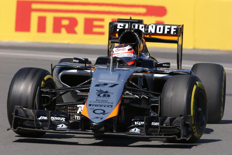 Nico Hulkenberg rounds the apex in the Froce India