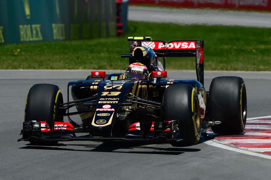 Pastor Maldonado behind the wheel of the Lotus