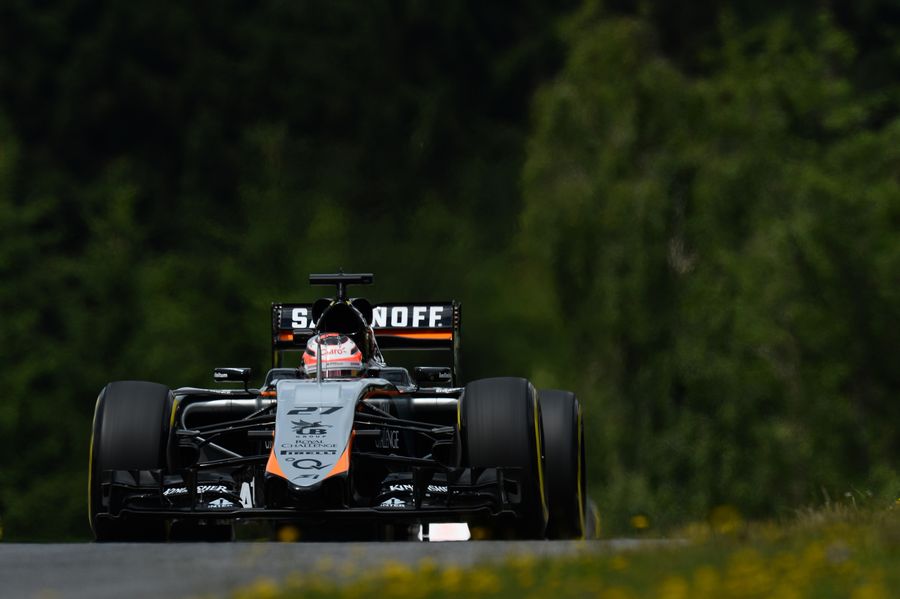 Nico Hulkenberg on track in the Froce India
