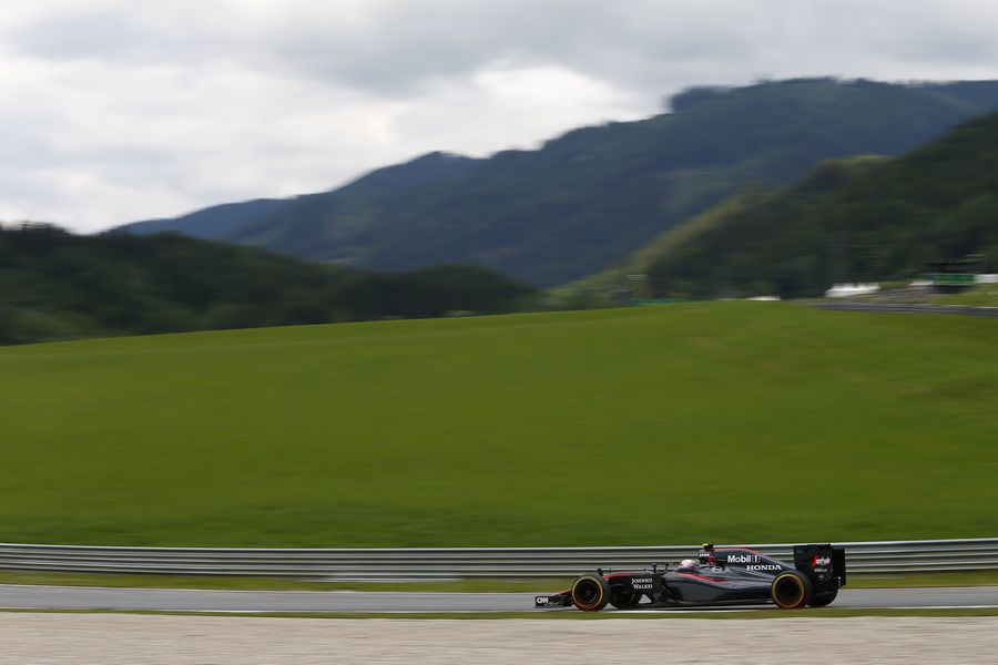 Jenson Button on track in the McLaren-Honda