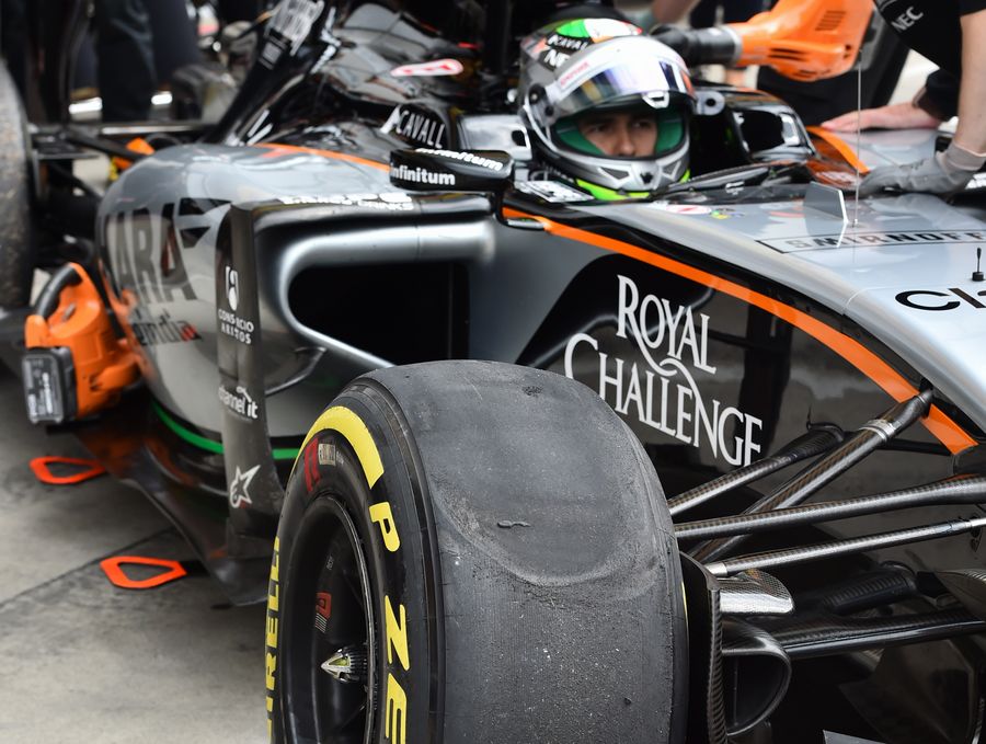 Flat spot on Sergio Perez's front tyre