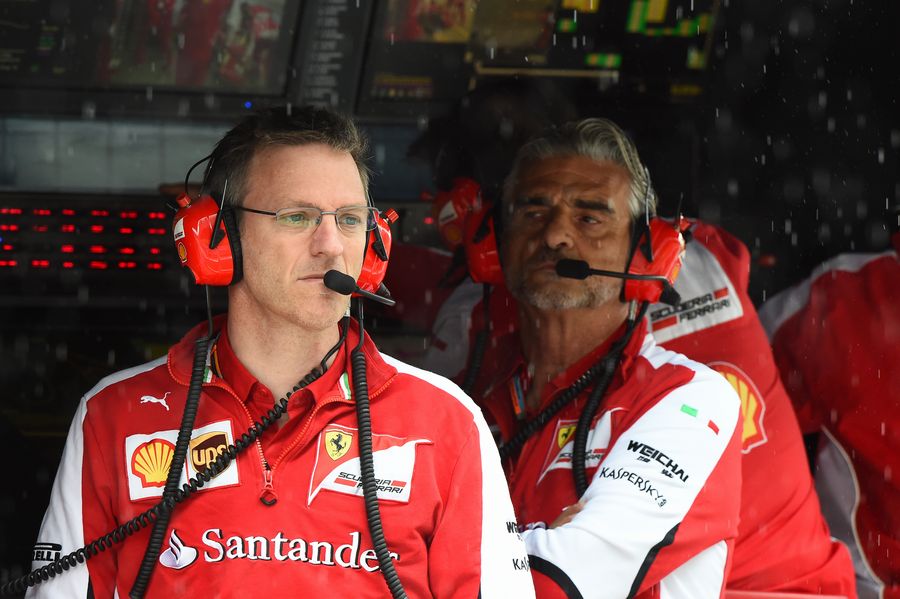 James Allison watches on from the team pit wall