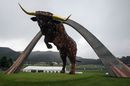 Red Bull statue in the Red Bull Ring
