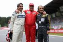 Nelson PIquet, Niki Lauda and Alain Prost at the Legends Parade