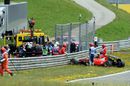 Kimi Raikkonen's crashed SF15-T after collision with Fernando Alonso