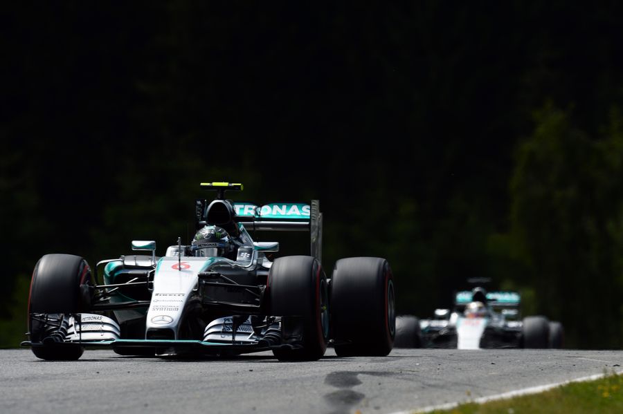 Nico Rosberg leads teammate Lewis Hamilton