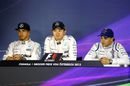 Nico Rosberg, Lewis Hamilton and Felipe Massa in the press conference after the race